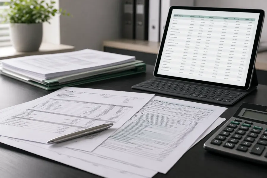 Financial statements converted into spreadsheet data